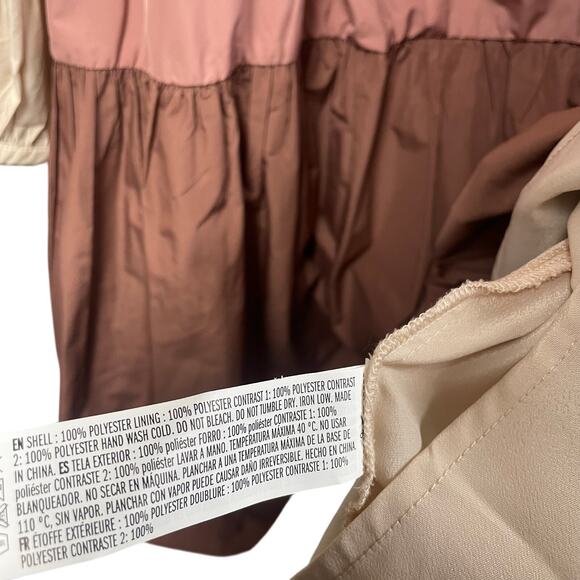 English Factory Cream Pink Mauve Color Block Dress Womens Size Large - Picture 6 of 6